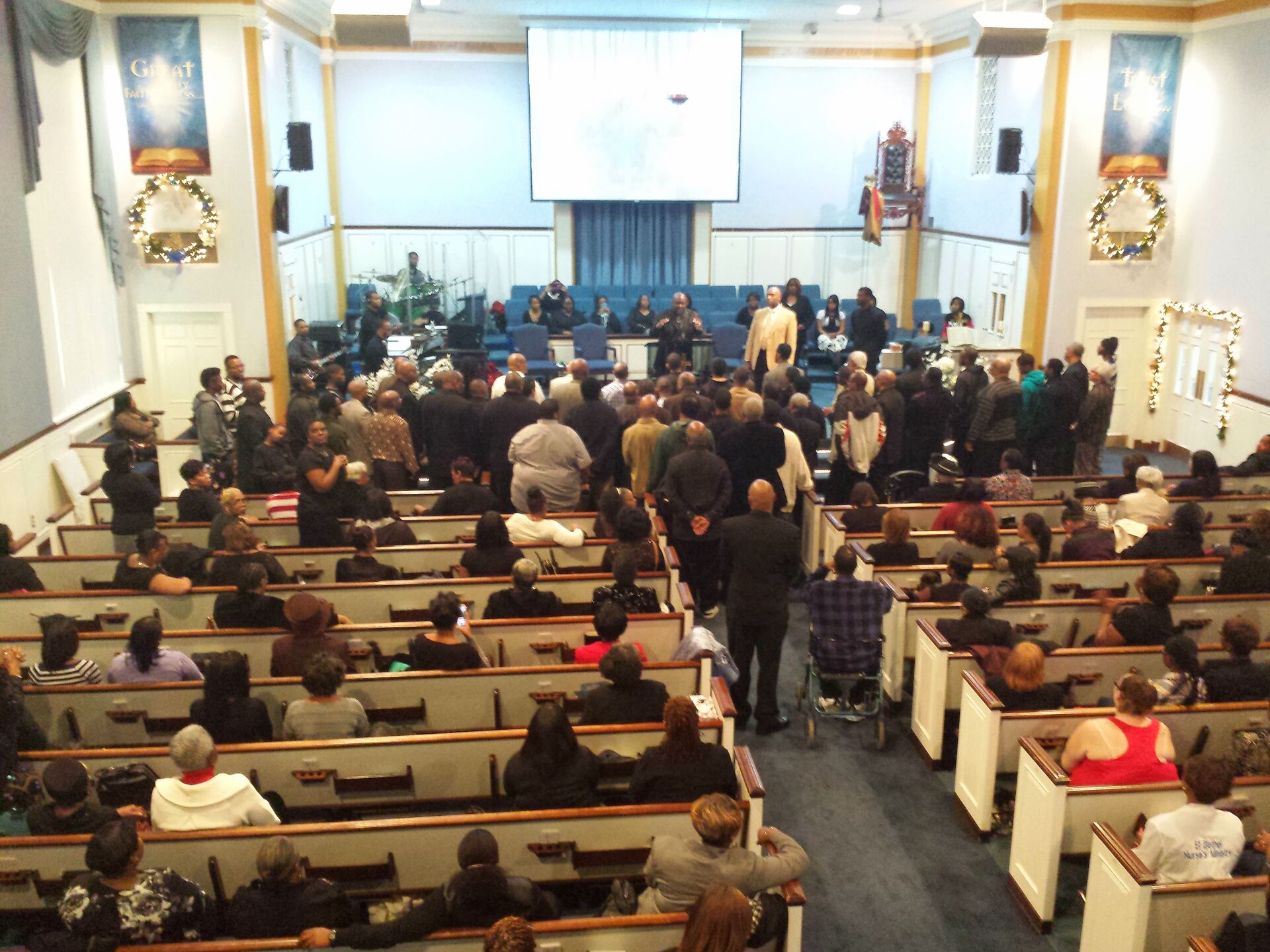 El Bethel Church sanctuary during full worship service